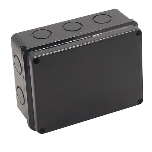 Project Box IP65 Waterproof Dustproof Junction Boxes ABS Plastic DIY Electronic Case, Indoor & Outdoor Electrical Box Power Cord Enclosure Black 150x110x70mm