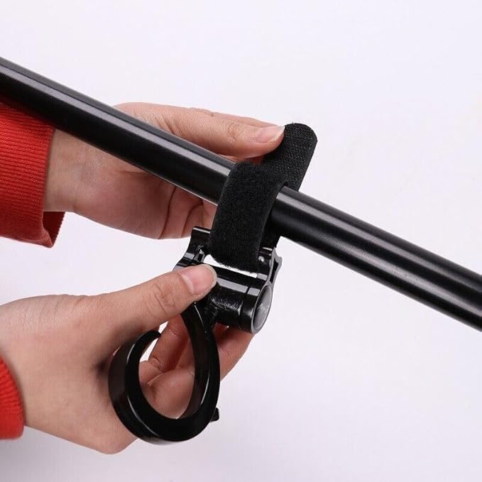 2 Pcs Walker Hook Hanging Multipurpose 360° Rotation Stroller Clip Diaper Bag Hanger for Walker Rollator Crutches Wheelchair Shopping Cart Car Back Seat Purses Bike Wheelchair Pushchair (Open)