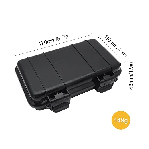SEIWEI Outdoor Sealed Waterproof Safety Case Plastic Tool Dry Storage Box For Electronic Equipment Camping Outdoor Tool - Small Box(A) MMZ-HA5272A-RT Black