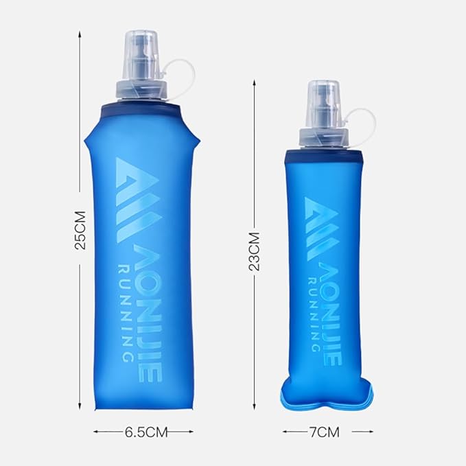 AONIJIE TPU Soft Flask Water Bottle Collapsible Running Flask for Hydration Pack, BPA Free, Wide Opening, for Outdoor Sports Hydration