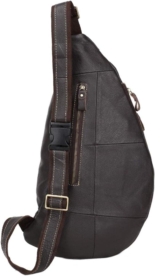 Leather Sling Bag Crossbody Backpack for Men Women Travel Outdoor Sports Hunting Hiking Large Capacity Cool Shoulder Chest Pack Bags Daypack