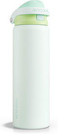 ENCOOL Leakproof Insulated Water Bottle with Straw Dual-Sip Water Bottle Bag-Safe Design for Work, Commute & Gym – Keeps Drinks Cold All Day, 32 oz, Lime White