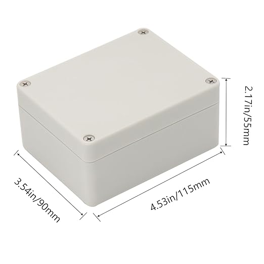 Project Box IP65 Waterproof Junction Box ABS Plastic Electrical Boxes DIY Electronic Project Case Power Enclosure White 4.53x3.54x2.17 inch (115 x 90 x55 mm)