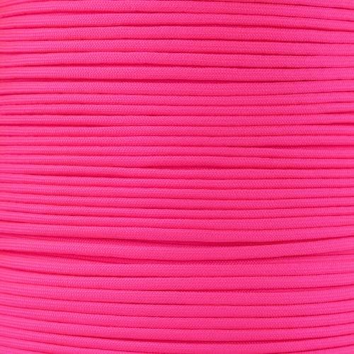 Paracord Planet 100' Hanks Parachute 550 Cord Type III 7 Strand Paracord Top 40 Most Popular Colors (Neon Pink)