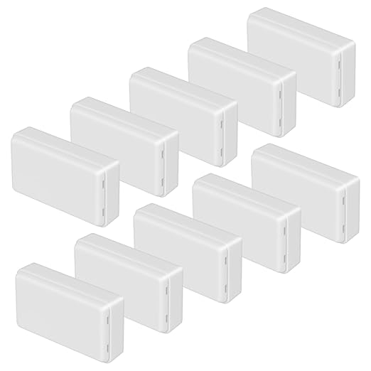 LeMotech Project Box 10 Pieces ABS Plastic Electrical Project Case Small Junction Box for Electronics White 2.76 x 1.65 x 0.70 inch (70 x 42 x 18 mm)