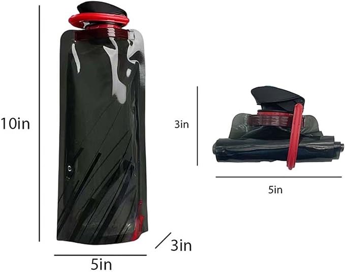 4 Pack 25oz Collapsible Water Bottles, 4 Colors Reusable Leakproof Water Bags for Drinking, Foldable Flat Water Bottles with Clasp for Outdoor Sports Camping Traveling Biking