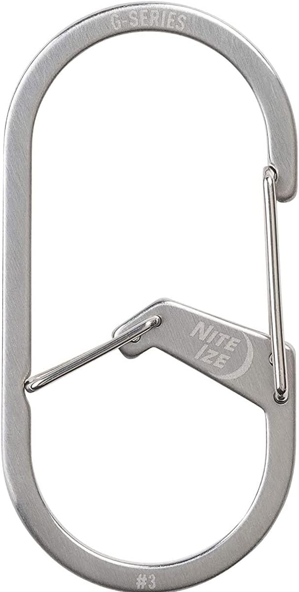 Nite IZE GS3-11-R6 G-Series Dual Chamber Carabiner, Size #3 1-Pack, Stainless Steel