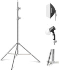 NEEWER Upgraded 75"/190cm Light Stand Stainless Steel Spring Loaded, Foldable Photography Tripod Stand with Stronger Tube Joints for Strobe Softbox LED Ring Light, Max Load 13.5lb/6.5kg, ST-190SS