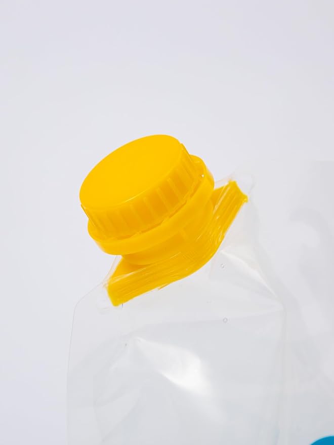 Collapsible Emergency Water Container Bag,WaterStorageCube,Flat Folding,BPA Free Food Grade,Clear Plastic Storage Jug for Camping Hiking Backpack,No-Leak Freezable,Water Bottle 1.3 Gallon/2pcs