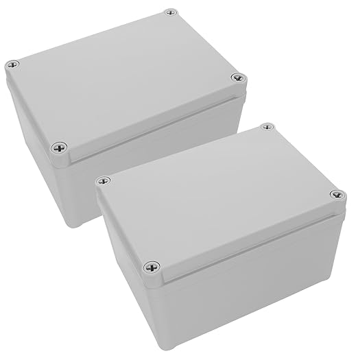 LeMotech Junction Box IP67 Waterproof Dustproof ABS Plastic Project Box for Electrical Outdoor Enclosure Gray 6.9 x 4.9 x 3.9 inch (175 x 125 x 100 mm),2 Pack