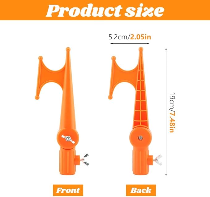 Xiaokeis Handy Hook,Plastic Multi-Purpose Utility Hook, Durable, Adjustable Elbow, Screw on to Standard Thread Extension Pole for Hanging Bird Feeders, Christmas Lights, Ropes, Boats, Pool