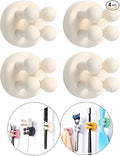 Silicone Toothbrush Holders - 4 Pcs Razor Hooks Adhesive Wall Mounted for Hanging Towel Key Plug Cable, Utility Decor Stick to Dorm Room Essentials Function for Kitchen Bathroom Home Office