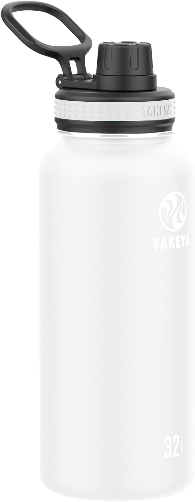 Takeya White Originals Vacuum-Insulated Stainless-Steel Water Bottle, 32oz (50012)