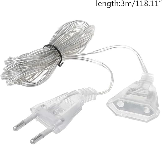 Clear Outdoor String Light Extension Cord Waterproof Flexible Transparent Cable for Indoor/Outdoor LED Fairy Lights, Christmas Decorations