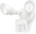 LEONLITE COB LED Security Light, Motion Sensor Outdoor Lights, Dusk to Dawn, 100-277V, ETL Listed, Adjustable Heads, Motion Detector Flood Light, Aluminum, IP65 Waterproof, 3000K Warm White, White