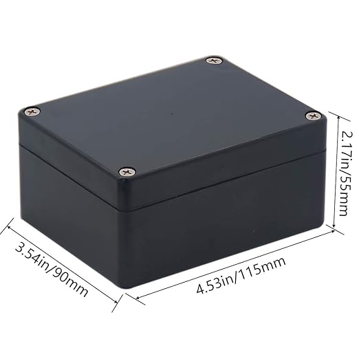 Junction box, Raculety Electrical Project Case Power Junction Box, Project Box Black (4.53"x3.54"x2.17")