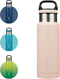 BJPKPK Insulated Water Bottle 18OZ Stainless Steel Water Bottle with Handle Double Walls Vacuum Insulated BPA Free Flask, Peach