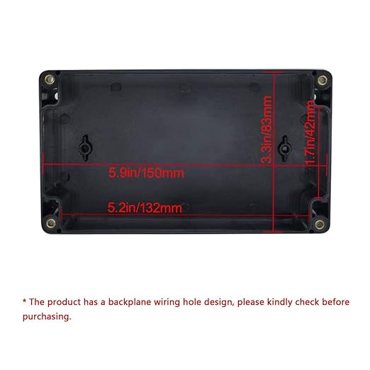 LeMotech Project Box ABS Plastic Junction Box IP65 Waterproof Electrical Boxes Universal Enclosure Black 6.2X 3.5X 2.4 inch (158x90x60mm)（Pack of 1）