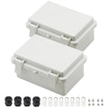 Zulkit 2pcs Junction Box ABS Plastic Dustproof Waterproof IP65 Electrical Boxes Hinged Shell Outdoor Universal Project Enclosure, 5.9 x 3.9 x 2.8 inch