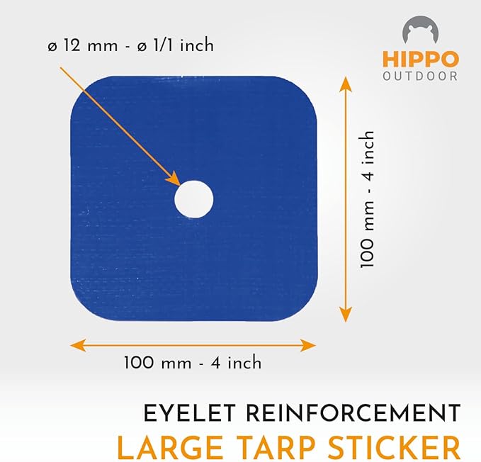 Grommet Reinforcement Tape - Double Eyelet Strength, Repair tarp Eyelets, Tarpaulin Grommets kit, Tarpaulins Protection 10-Pack (1220)