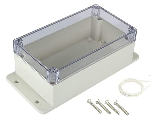 YXQ Junction Box Transparent Cover 6.2 x 3.5 x 2.5 inch IP65 Waterproof Wall Hang ABS Project Case Enclosure w Hole Cable Wire Connect Power(158mmx90mmx64mm)