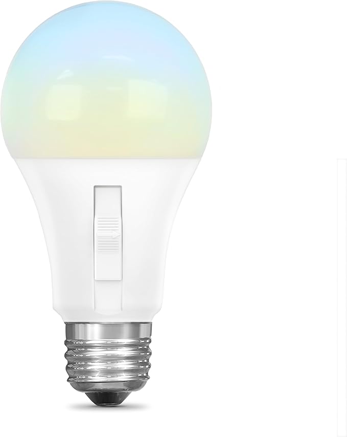 Feit Electric LED Dusk-to-Dawn Light Bulb, A19 60W Equivalent, 5CCT, Non-Dimmable, E26 Medium Base, 90 CRI, 800 Lumens, Adjustable White, 13 Years Lifetime, OM60/5CCTCA/DD/LEDI