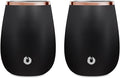 SNOWFOX Premium Vacuum Insulated Stainless Steel Grand Pinot Wine Glass, Chilled Wine Stays Icy Cold, Stemless Cocktail Glasses, Elegant Home Entertaining, Classic Barware, 12oz, Black