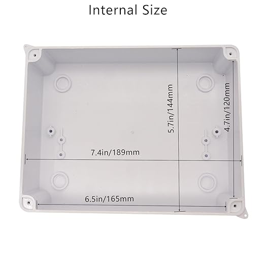 Junction Box Dustproof Waterproof IP65 ABS Plastic Electrical Boxes, Indoor & Outdoor Electrical Power Cord Enclosure Universal Project Box DIY Case White 7.9 x 6.1 x 3.1 inch (200x155x80mm)