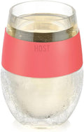 HOST Wine Freeze Cooling Cup, Plastic Double Wall Insulated Freezable Drink Chilling Tumbler with Freezing Gel | Wine Glasses for Red and White Wine, Set of 1, 8.5 oz, Coral