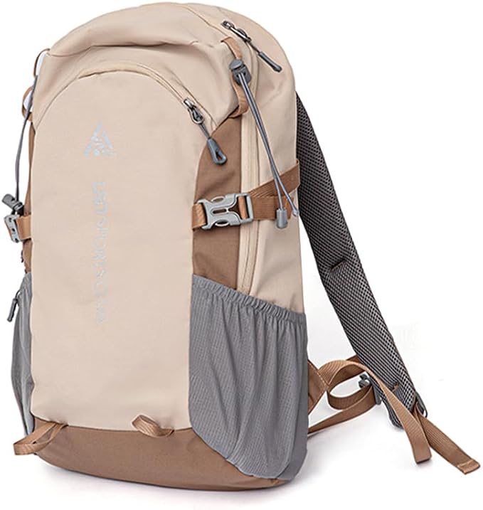 AUGUR hiking backpack small outdoor backpack women men lightweight back pack for hiking camping rucking daypack(Khaki)
