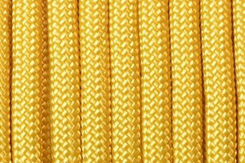 BORED? PARACORD! 550 lb Paracord – Ideal for Crafting, DIY Projects, Camping, Military & Active Outdoors – 300+ Colors – Tactical Parachute Cord Type III – Strong - Mustard Yellow 50 Feet