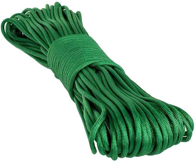 Paracord Planet Solid Color 550lb Paracord – 7 Strand Type III Nylon Cord for Indoor and Outdoor Tasks – Kelly Green (50 ft)