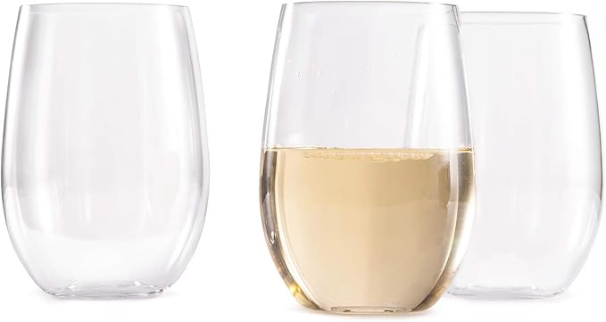 hotder Wine Glasses glasses drinking set 16 OZ Tritan, Stemless Wine Glasses Set of 4, plastic wine glass Outdoor Unbreakable Dishwasher-safe, Red Wine Glasses for Home, Party
