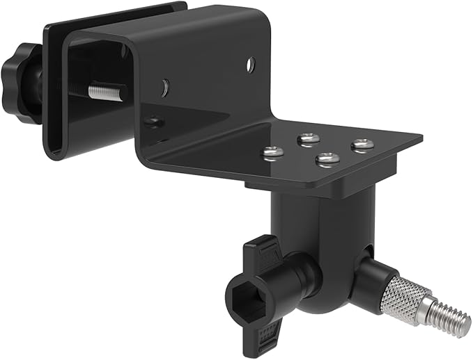 Holicfun Gutter Mount for Ring, Blink, Eufy, and Arlo Outdoor Security Cameras, No-Drill Installation, 360° Adjustable, Weather-Resistant, Black