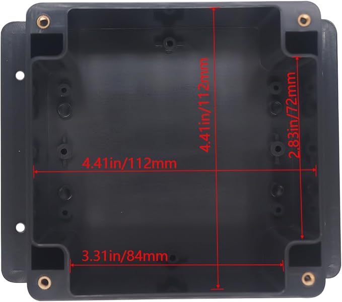 Project Box ABS Black Electrical Boxes IP65 Outdoor Waterproof Box Electronic Junction Box Fixed Ear Power Enclosure with Cable Glands for DIY Project 4.72x4.72x2.95 inch (120x120x75mm)