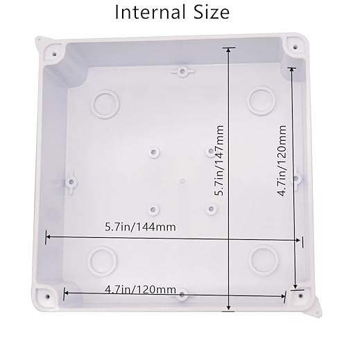 Junction Box, Reserved Holes Electrical Boxes Waterproof IP65 ABS Plastic Electrical Power Cord Enclosure Project Box White 5.9 x 5.9 x 2.8 inch(150x150x70mm)