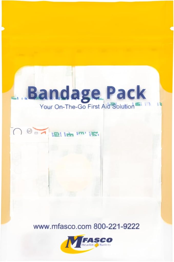 MFASCO First Aid Kit Bandage Refill Pack - Comprehensive Assorted Fabric Bandaids - Small Bandaids for On-the-Go - Reliable First Aid