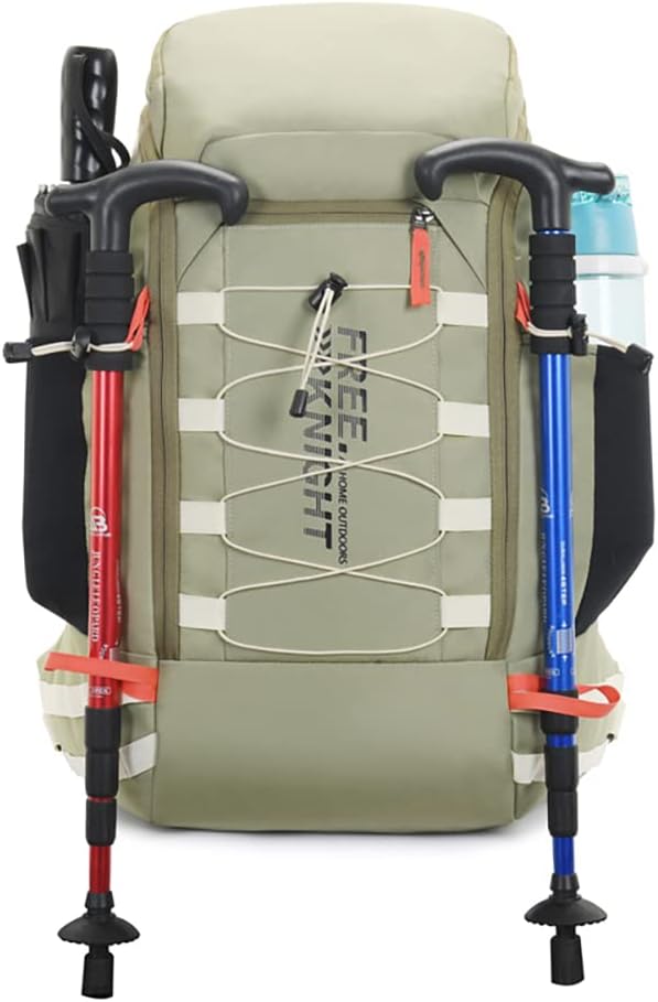 Bseash 40L Waterproof Hiking Camping Backpack with Rain Cover, Outdoor Sport Travel Daypack Rucksack for Skiing Cycling (Gray)