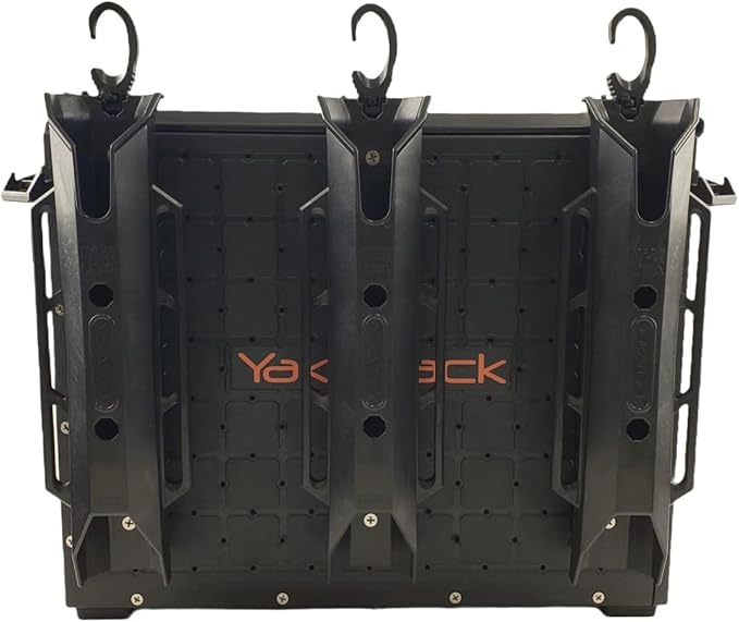 YakAttack BlackPak Pro 16" x 16" Kayak Fishing Crate with 6 Rod Holders - Black | Tackle Storage Box & Fishing Gear Organizer | Lightweight, Durable & Customizable Kayak Fishing Accessory