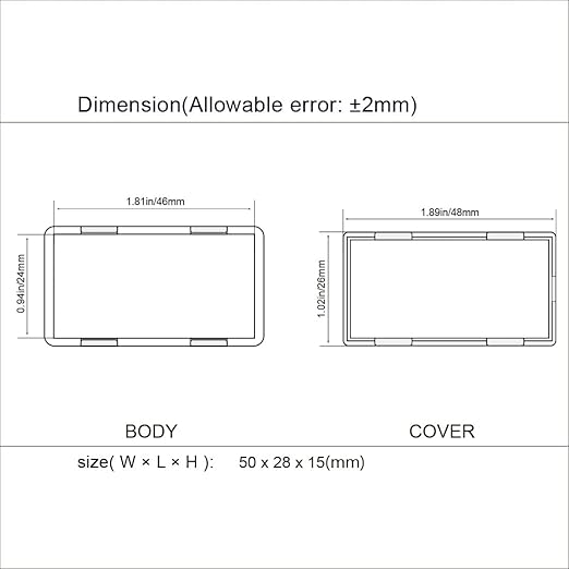 LeMotech Project Box 10 Pieces ABS Plastic Electrical Project Case Small Junction Box for Electronics White 1.97 x 1.10 x 0.59 inch (50 x 28 x 15 mm)
