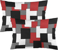 Red Black Grey White Throw Pillow Covers Set of 2 Queen Size Abstract Modern Art Geometric Pillow Cushion Cases Standard Pillow Cases Decorative Pillowcase 20X30 Inch for Sofa Bed