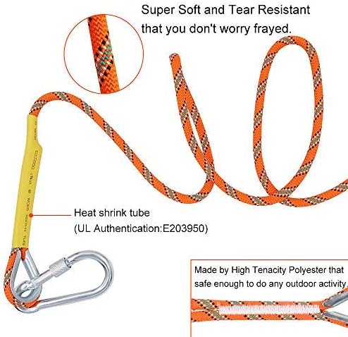 X XBEN Outdoor Climbing Rope 10M(32ft) 20M(64ft) 30M(96ft) 50M(160ft) 70M(230ft) 152M(500FT) 352M(1000FT) Static Rock Climbing Rope for Escape Rope Ice Climbing Equipment Fire Rescue Parachute