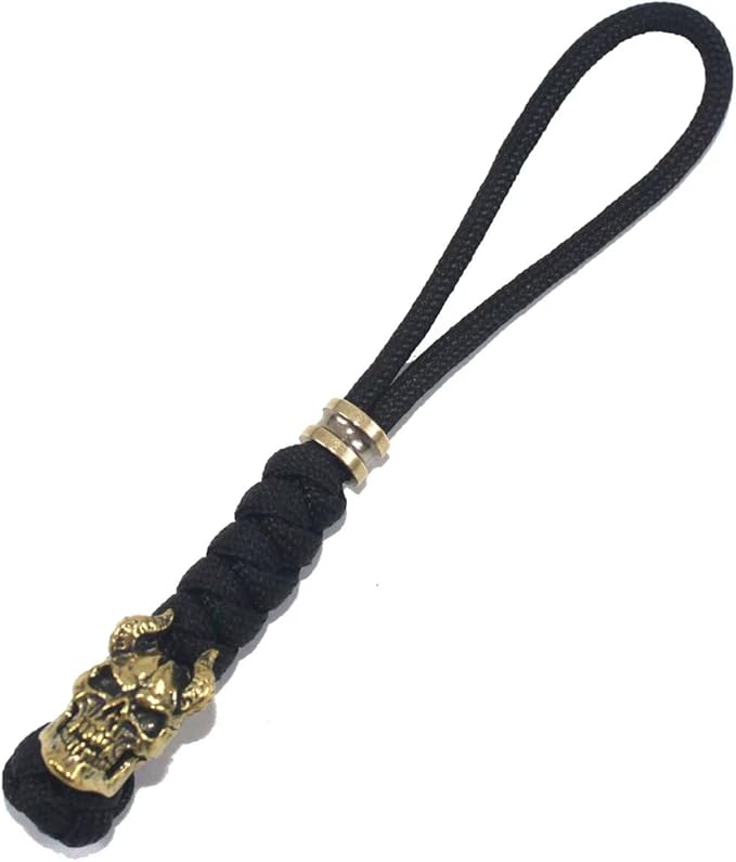 Knife Lanyards with Brass Beads,Paracord Lanyard,Tactical Lanyard for Skull Shape Knife,EDC Products