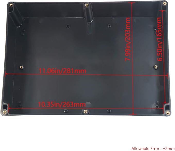Project Box IP65 Waterproof Junction Box ABS Plastic Black Electrical Boxes DIY Electronic Project Case Power Enclosure 11.42x8.27x3.94 inch (290x210x100 mm)