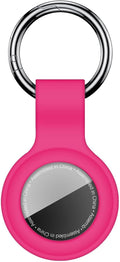 Linsaner Case for AirTag 2nd Gen (2026) & 1st Gen, Silicone Holder Keychain Key Ring, Protective Cover for Apple for Air Tags, GPS Finder Accessories for Bags, Pets, Kids, Luggage, Hot Pink