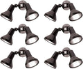 Ciata 15" Outdoor Security Flood Light 2 Head with Heavy Duty Cast Aluminum Body 150W PAR38 Weather Proof Black Finish - 6 Pack