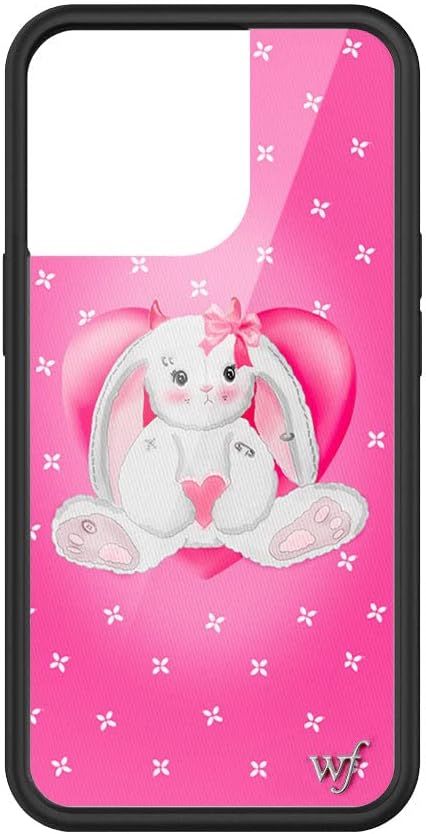 Wildflower Cases - Compatible with iPhone 13 Pro | Protective Black Bumper, 6.5ft Drop Test Certified, Women Owned Small Business | Pink Trendy Red Valentine's Day | Be My Bunny