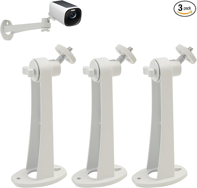 3PCS Extremely Long 6 in Camera Mount for eufy camera mount eufyCam 2C/2C Pro, 3C/S300, for SoloCam S220/C210, Adjustable Wall Mount Brackets Indoor/Outdoor, Aluminum Alloy Rust-Proof and Durable
