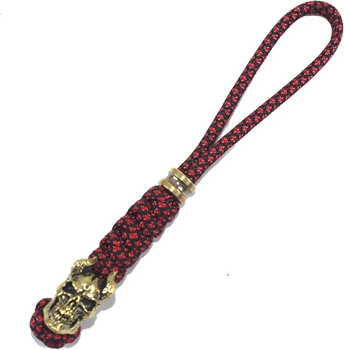 Knife Lanyards with Brass Beads,Paracord Lanyard,Tactical Lanyard for Skull Shape Knife,EDC Products