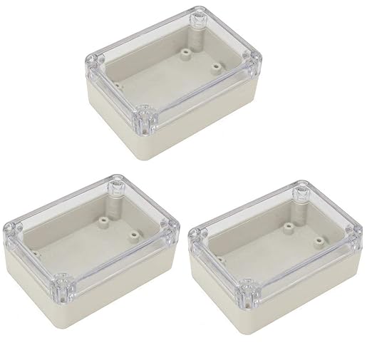 YXQ 3.27x2.28x1.3inch Clear Cover Junction Box IP65 Waterproof Dustproof ABS Enclosure Cable Project Case (83x58x33mm-3pcs)